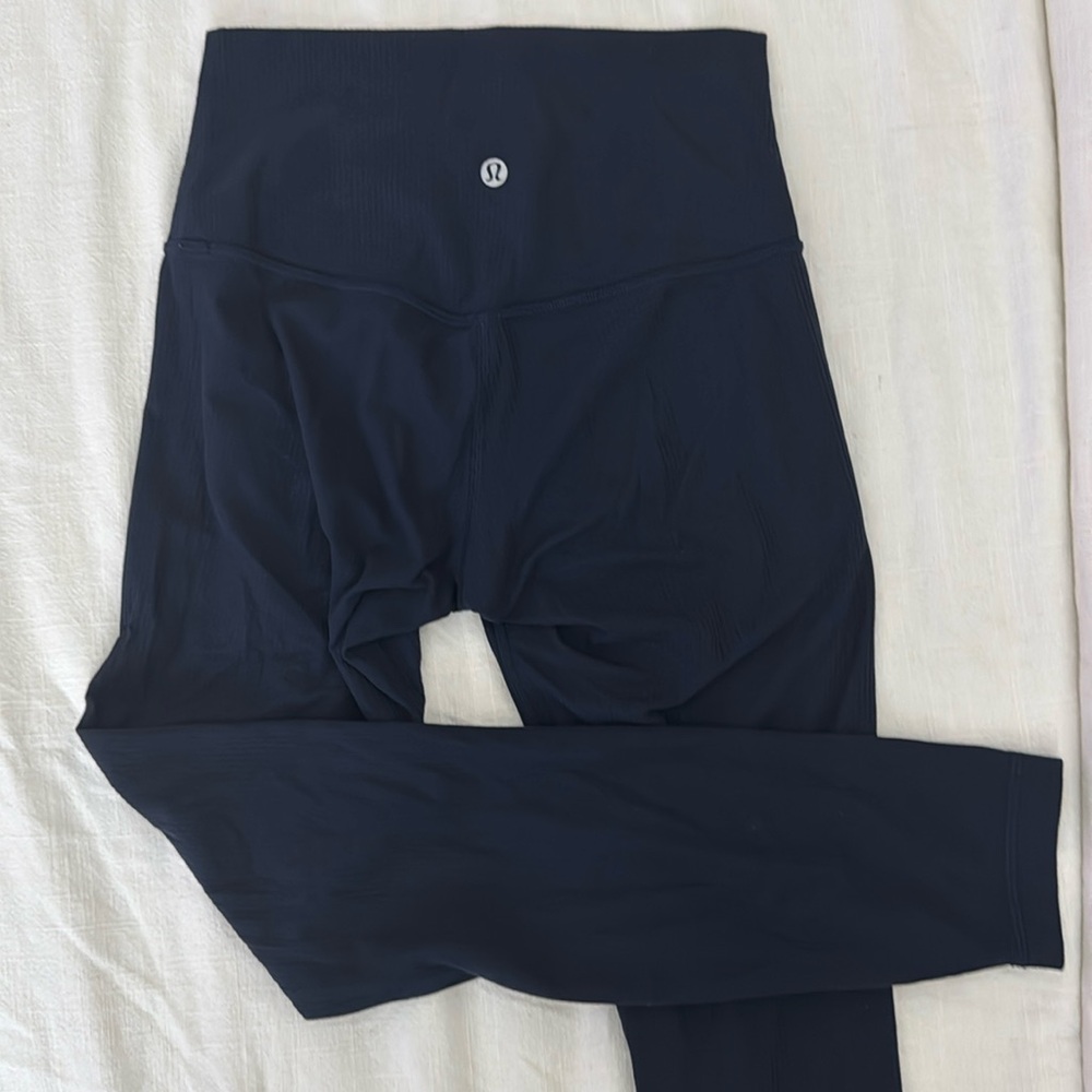lululemon align, size 4, 25” length, ribbed navy blue legging
